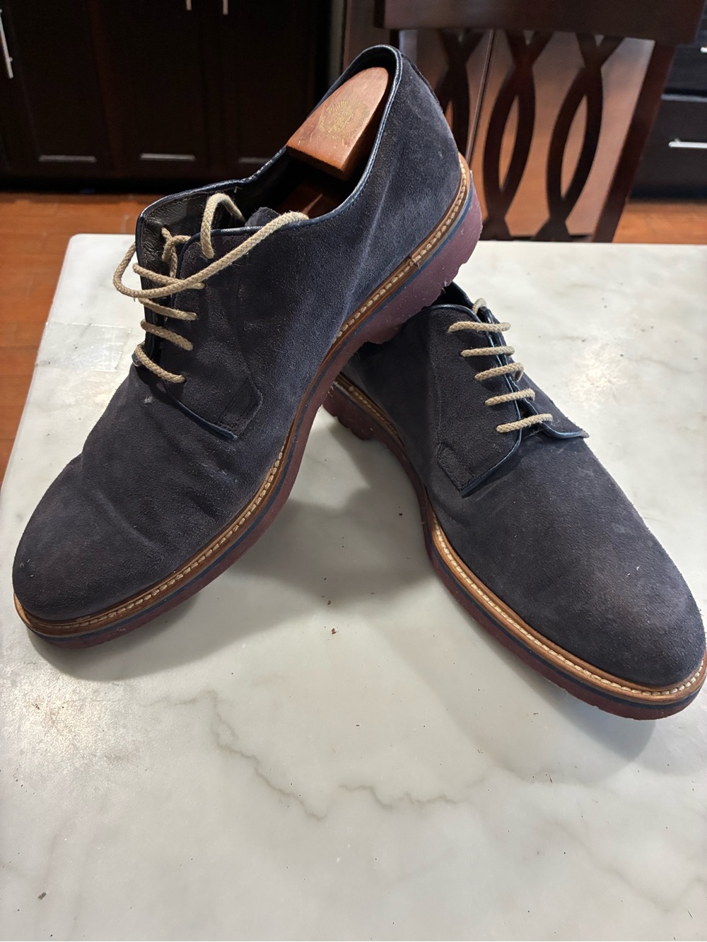 To Boot New York Adam Derrick Mens Suede Derby Navy  Lace-Up Dress Shoes Size 12